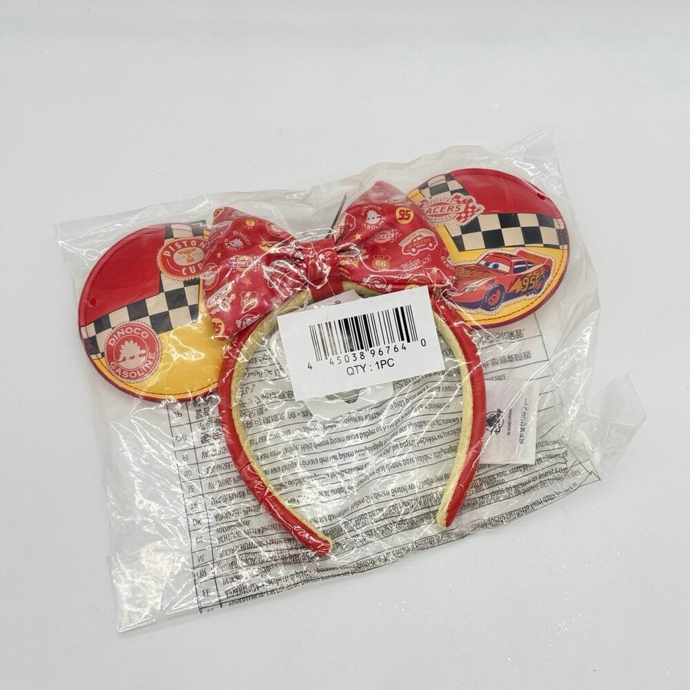 Disney Cars Land Lightning McQueen Headband Minnie Ears California Adventure NEW